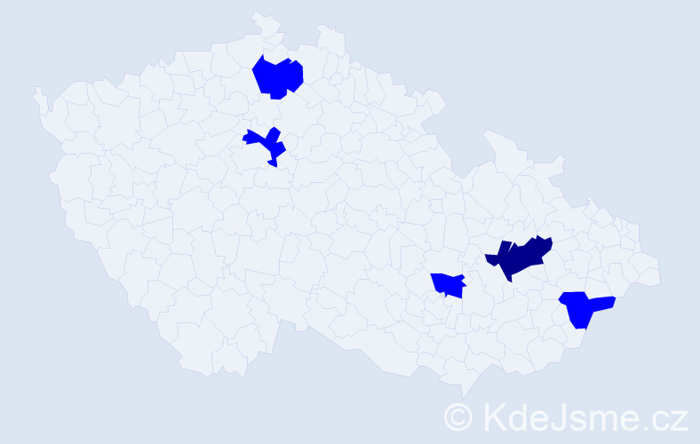 Příjmení: 'Karczub', počet výskytů 6 v celé ČR