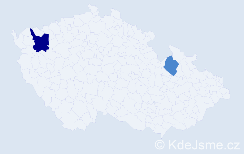 Příjmení: 'Verebely', počet výskytů 12 v celé ČR