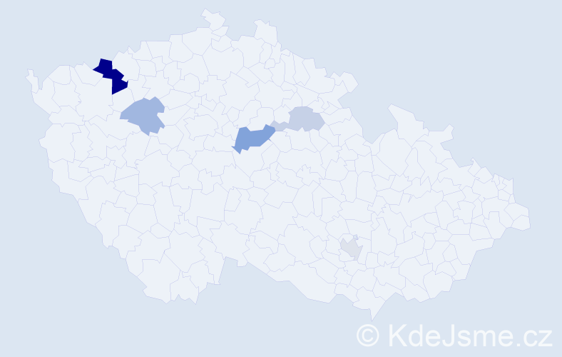 Příjmení: 'Erdei', počet výskytů 10 v celé ČR