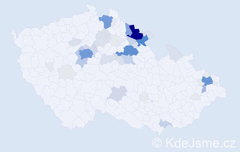 Příjmení: 'Teichman', počet výskytů 199 v celé ČR