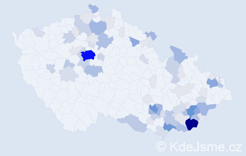 Příjmení: 'Hamšík', počet výskytů 272 v celé ČR