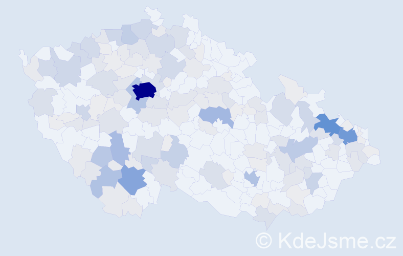 Příjmení: 'Pravdová', počet výskytů 644 v celé ČR