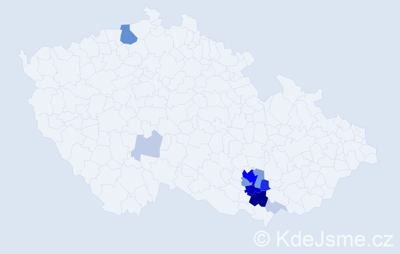 Příjmení: 'Drabálek', počet výskytů 43 v celé ČR