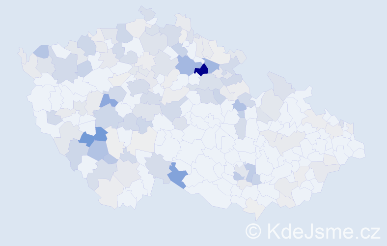 Příjmení: 'Kareš', počet výskytů 579 v celé ČR