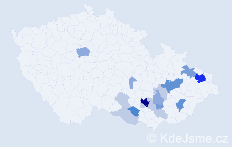 Příjmení: 'Venhuda', počet výskytů 48 v celé ČR