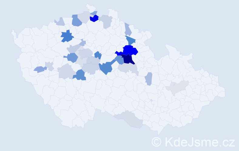 Příjmení: 'Salavec', počet výskytů 105 v celé ČR
