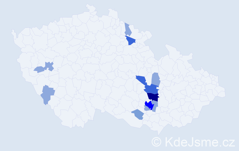 Příjmení: 'Biberlová', počet výskytů 32 v celé ČR