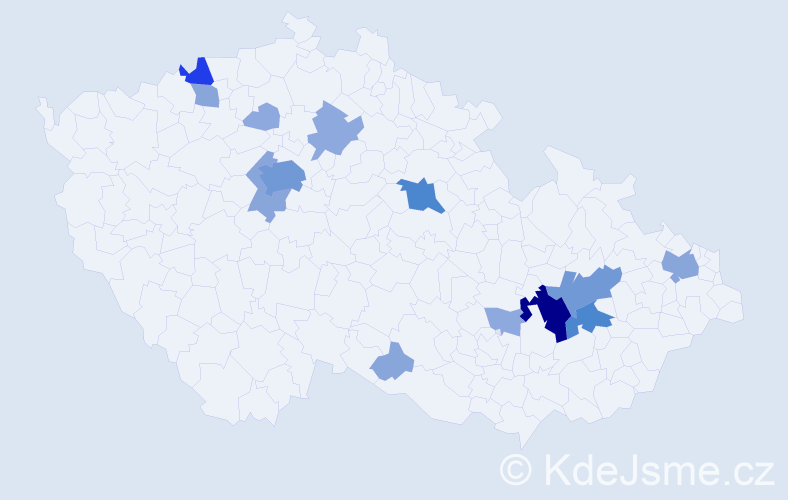 Příjmení: 'Francírek', počet výskytů 40 v celé ČR