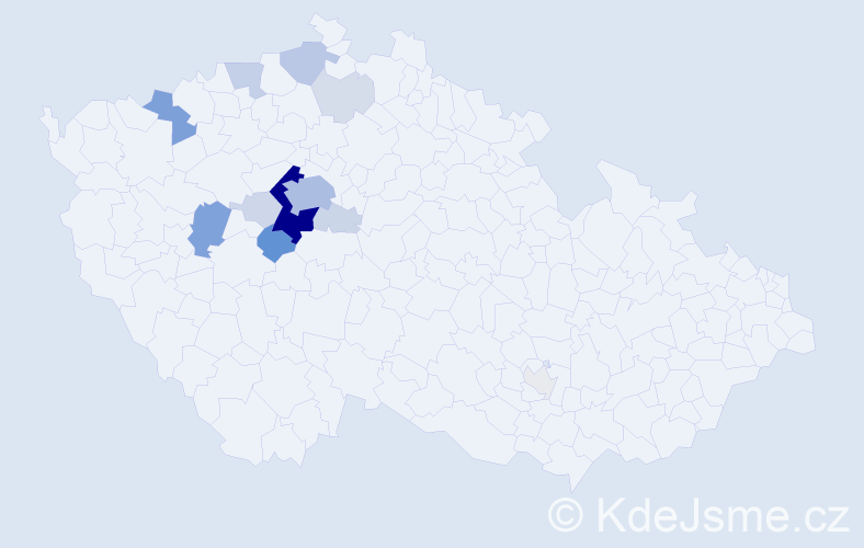 Příjmení: 'Volešáková', počet výskytů 61 v celé ČR