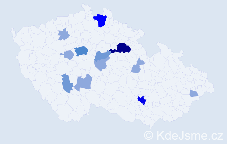 Příjmení: 'Hellmannová', počet výskytů 29 v celé ČR