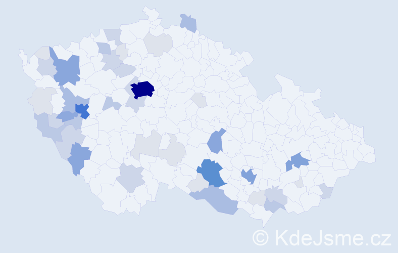 Příjmení: 'Kadera', počet výskytů 149 v celé ČR