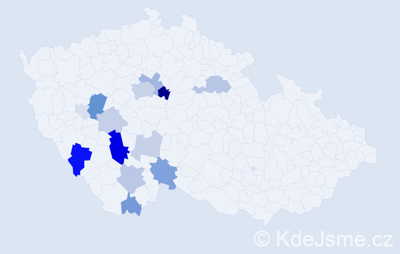 Příjmení: 'Kaifer', počet výskytů 37 v celé ČR