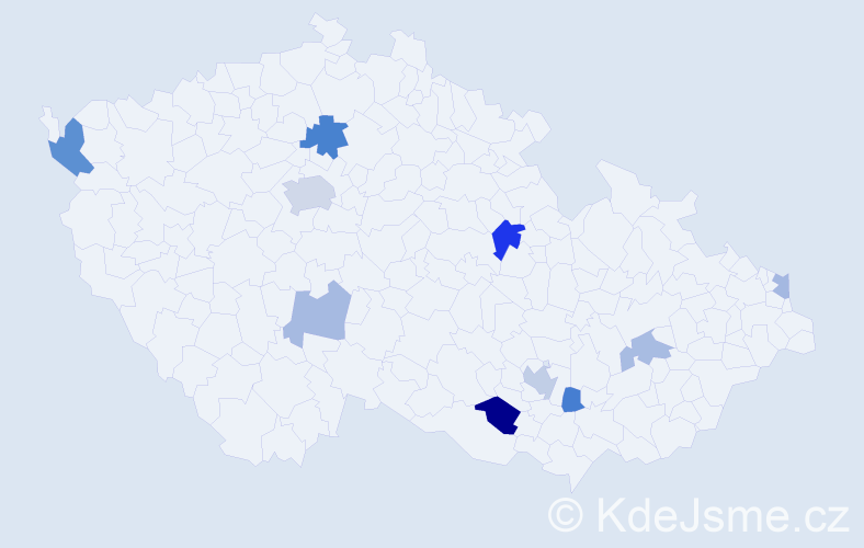 Příjmení: 'Rebro', počet výskytů 18 v celé ČR