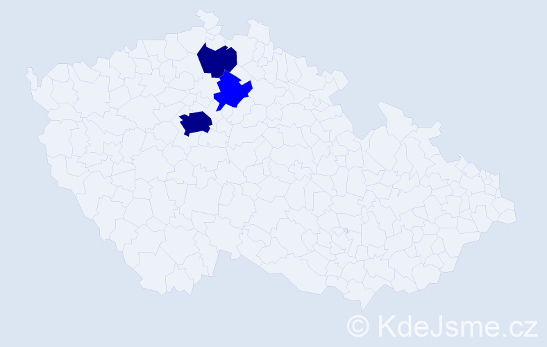 Příjmení: 'Bačkai', počet výskytů 5 v celé ČR