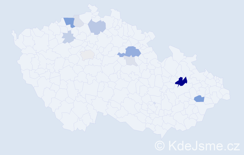 Příjmení: 'Fujdiaková', počet výskytů 27 v celé ČR