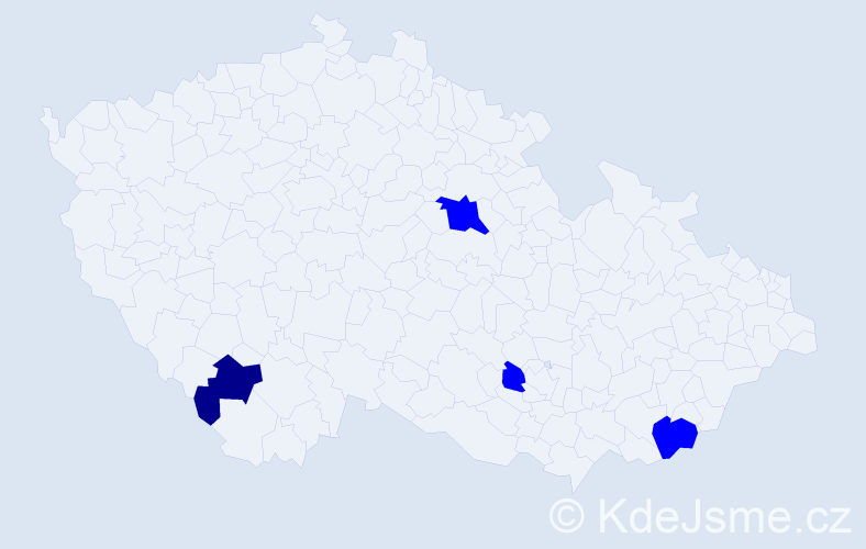 Příjmení: 'Karabášová', počet výskytů 5 v celé ČR