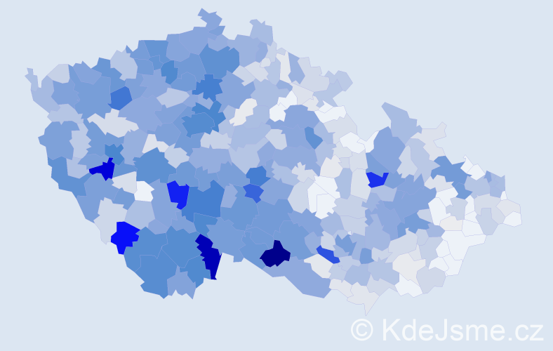 Příjmení: 'Benda', počet výskytů 3294 v celé ČR