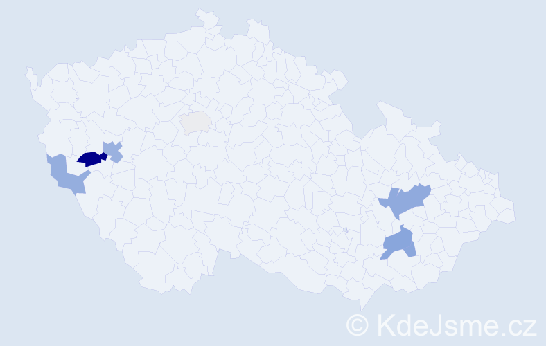 Příjmení: 'Zsemberi', počet výskytů 14 v celé ČR