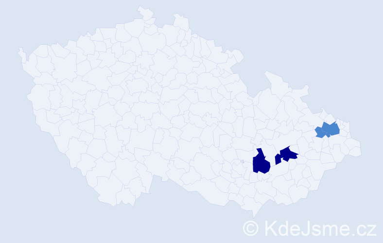 Příjmení: 'Závala', počet výskytů 8 v celé ČR