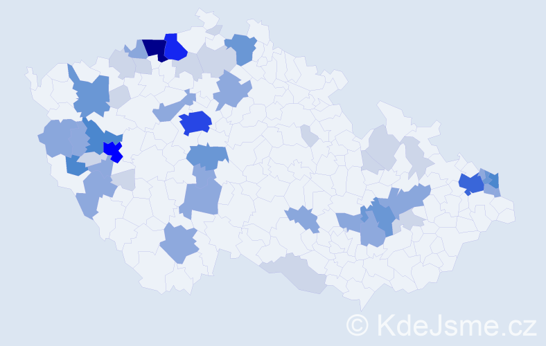 Příjmení: 'Radičová', počet výskytů 153 v celé ČR