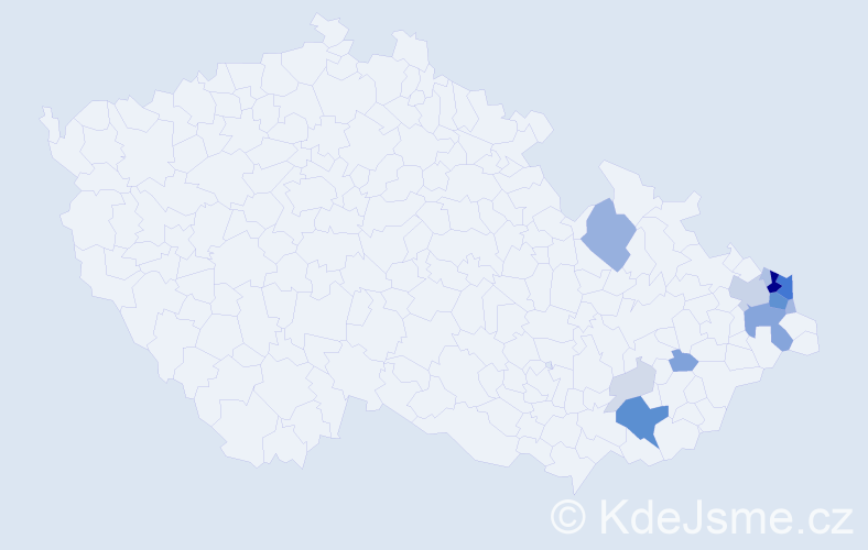 Příjmení: 'Potyková', počet výskytů 52 v celé ČR