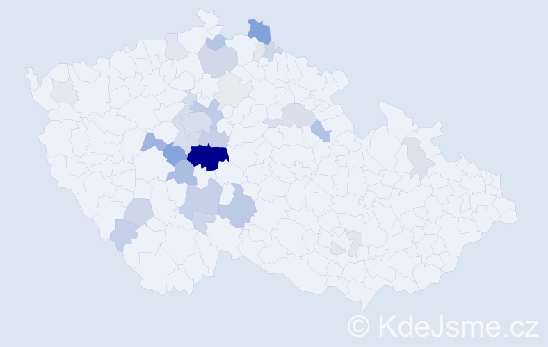 Příjmení: 'Rabiňák', počet výskytů 109 v celé ČR