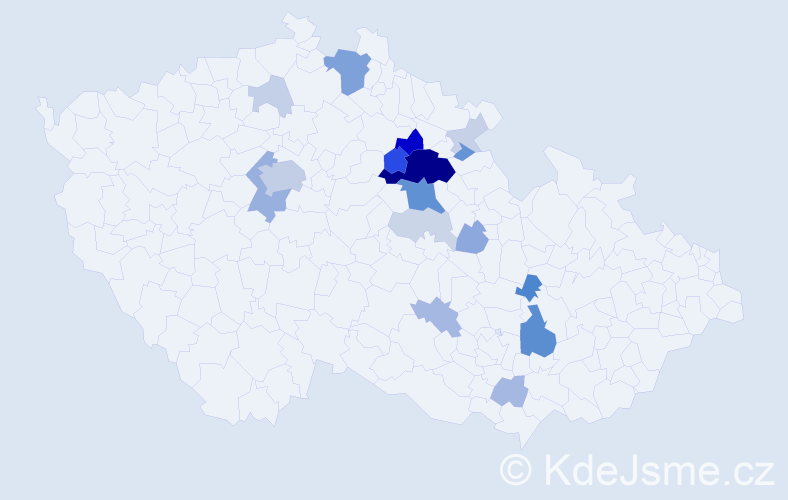 Příjmení: 'Tluka', počet výskytů 63 v celé ČR