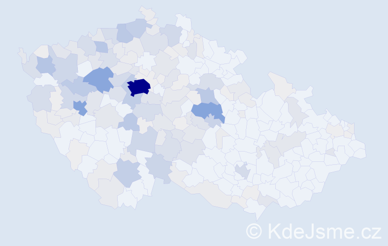 Příjmení: 'Vodrážka', počet výskytů 831 v celé ČR