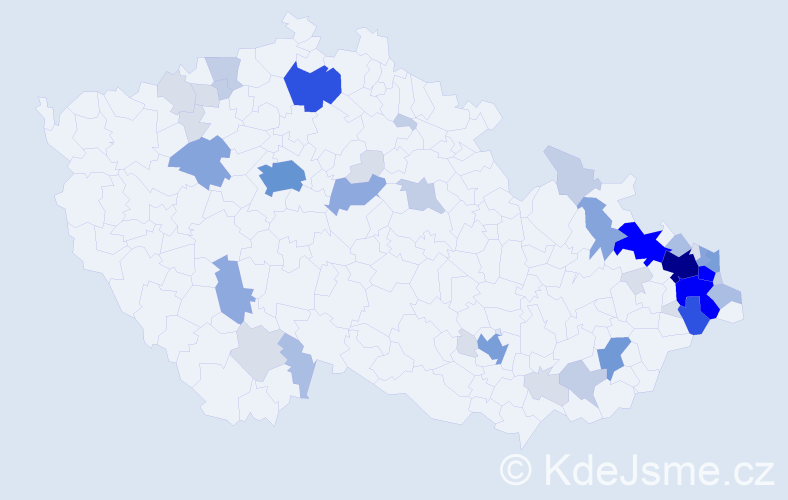 Příjmení: 'Gurecký', počet výskytů 179 v celé ČR