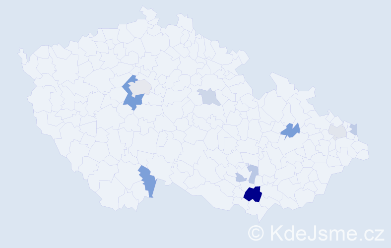 Příjmení: 'Thompsonová', počet výskytů 17 v celé ČR