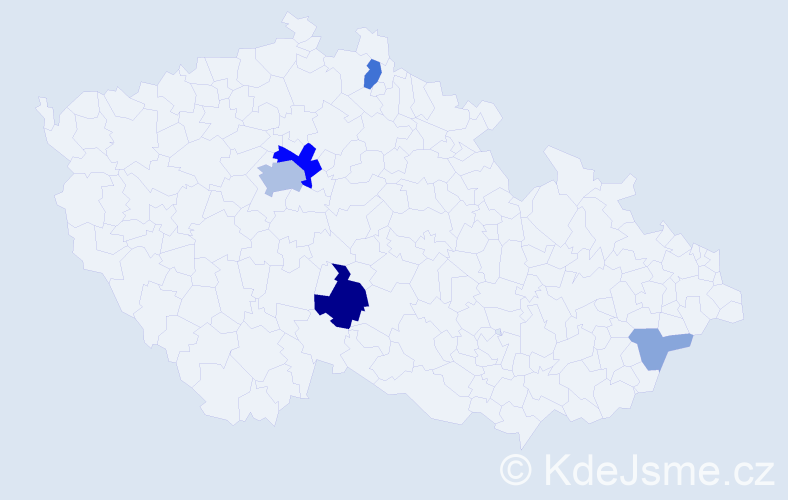 Příjmení: 'Gecková', počet výskytů 16 v celé ČR