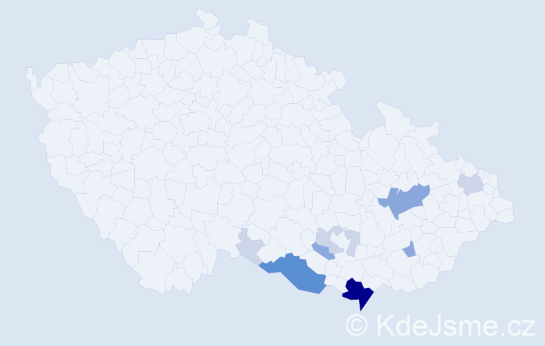 Příjmení: 'Bartolčic', počet výskytů 32 v celé ČR