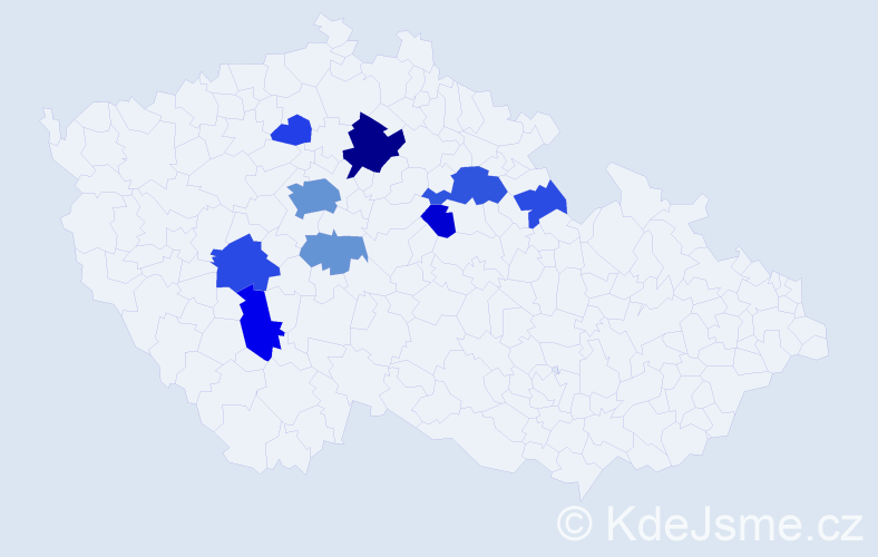 Příjmení: 'Ivanenko', počet výskytů 27 v celé ČR