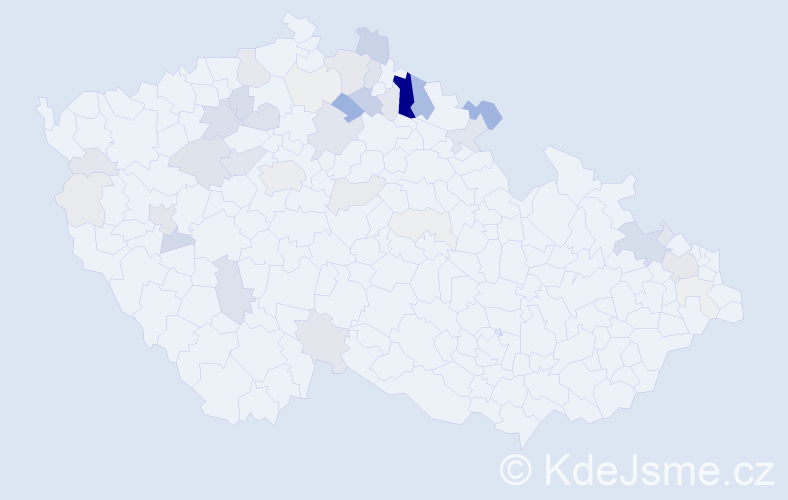 Příjmení: 'Rychtr', počet výskytů 126 v celé ČR