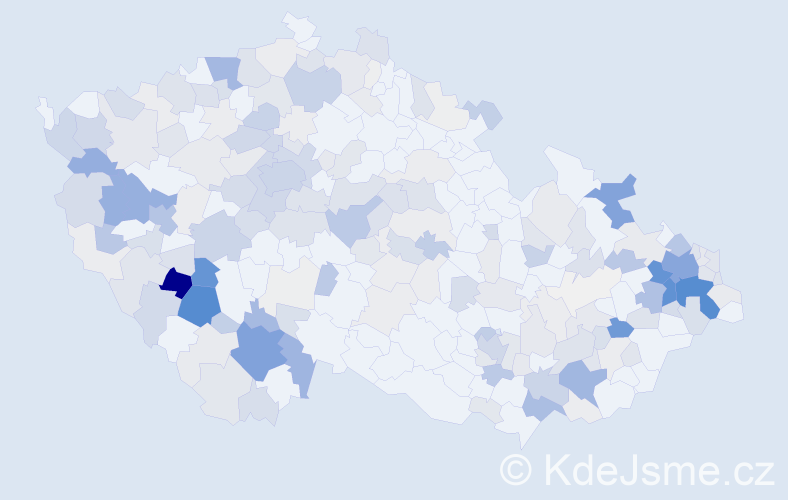 Příjmení: 'Klečka', počet výskytů 974 v celé ČR