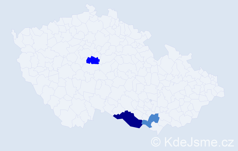 Příjmení: 'Procingrová', počet výskytů 7 v celé ČR