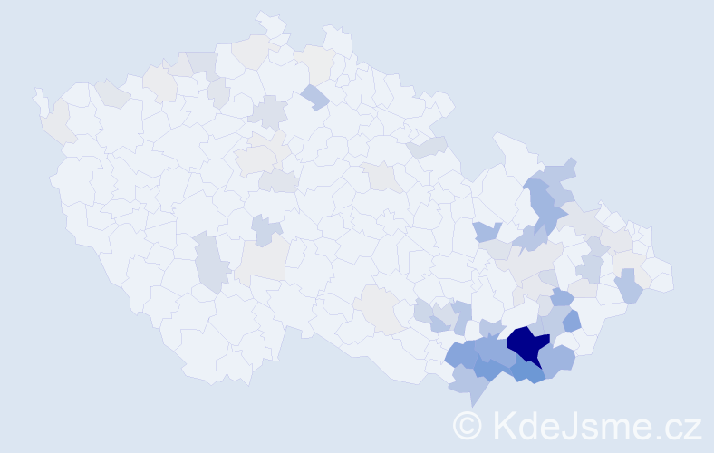 Příjmení: 'Křiváková', počet výskytů 286 v celé ČR