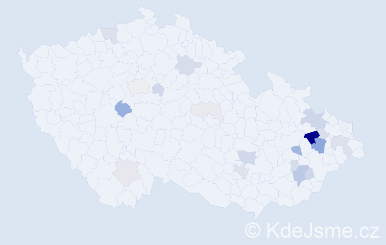 Příjmení: 'Fardová', počet výskytů 69 v celé ČR