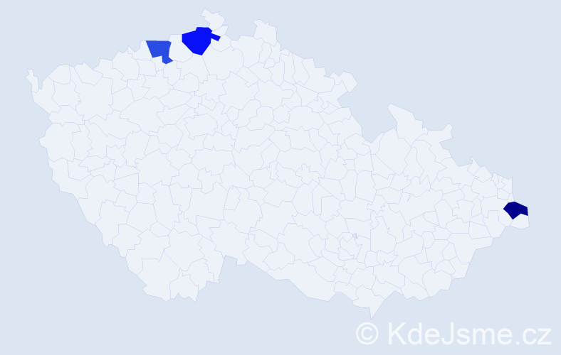 Příjmení: 'Giláková', počet výskytů 3 v celé ČR