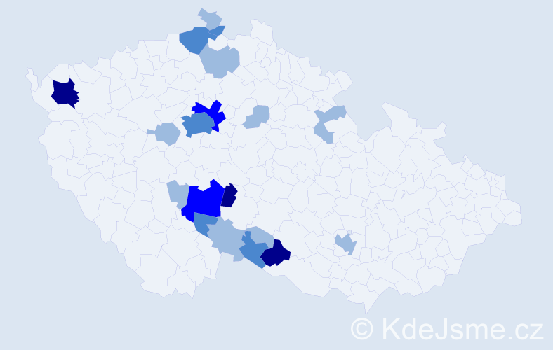 Příjmení: 'Karkulová', počet výskytů 38 v celé ČR