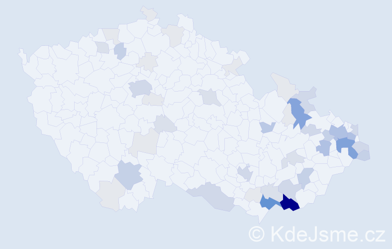 Příjmení: 'Tomčala', počet výskytů 175 v celé ČR
