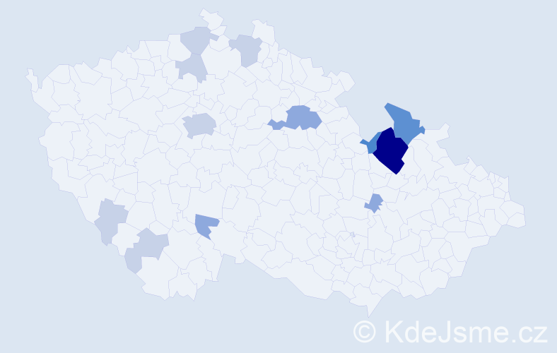Příjmení: 'Konyarik', počet výskytů 35 v celé ČR