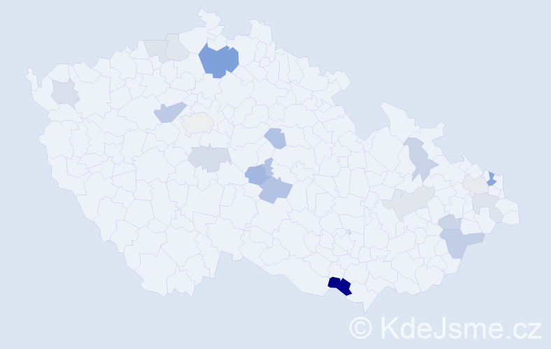 Příjmení: 'Závrská', počet výskytů 35 v celé ČR