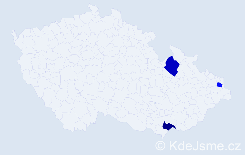 Příjmení: 'Kráąovičová', počet výskytů 3 v celé ČR