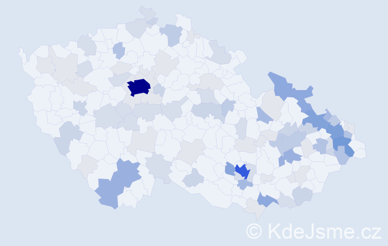 Příjmení: 'Kocian', počet výskytů 295 v celé ČR