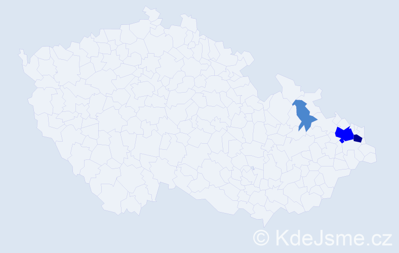 Příjmení: 'Knutel', počet výskytů 6 v celé ČR