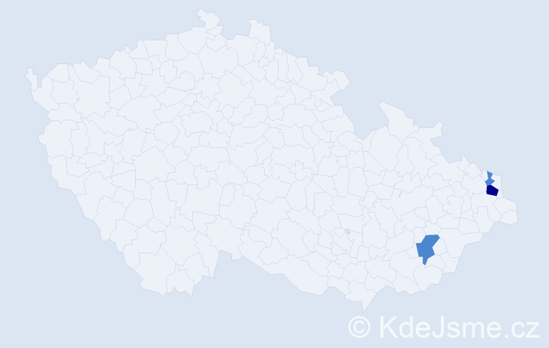 Příjmení: 'Pisoň', počet výskytů 5 v celé ČR