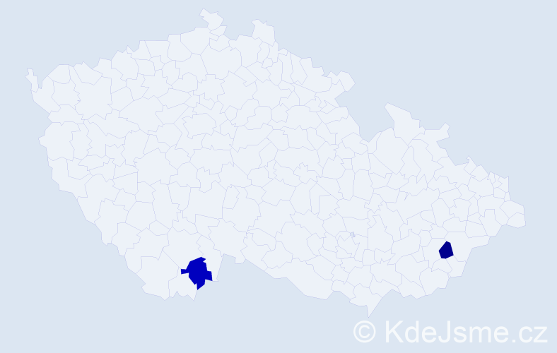 Příjmení: 'Meierhoferová', počet výskytů 2 v celé ČR