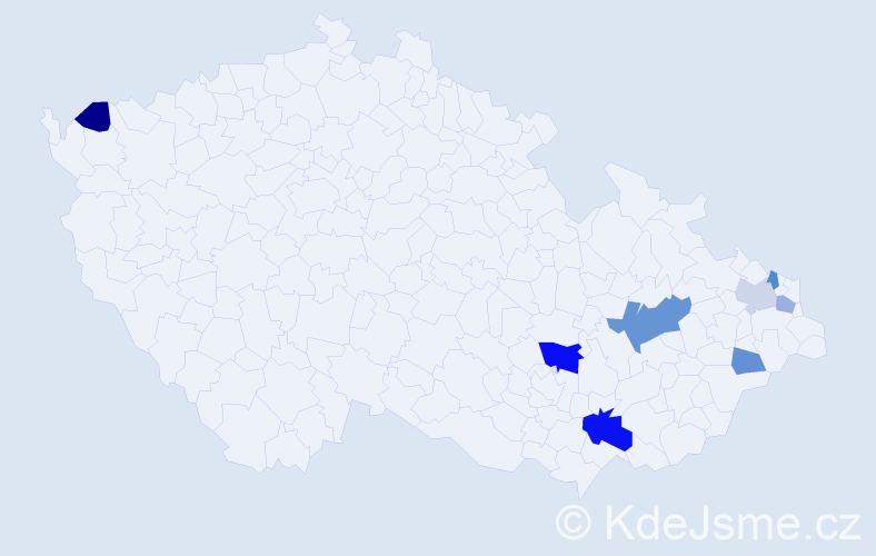 Příjmení: 'Kobidová', počet výskytů 14 v celé ČR