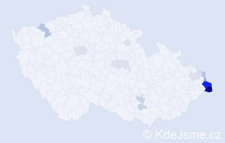 Příjmení: 'Czeczotka', počet výskytů 65 v celé ČR